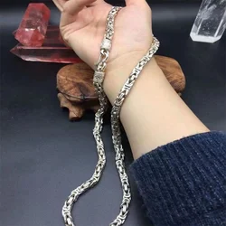Tibetan silver twist twisted necklace fashionable versatile accessories men and women thick style domineering personalized gift