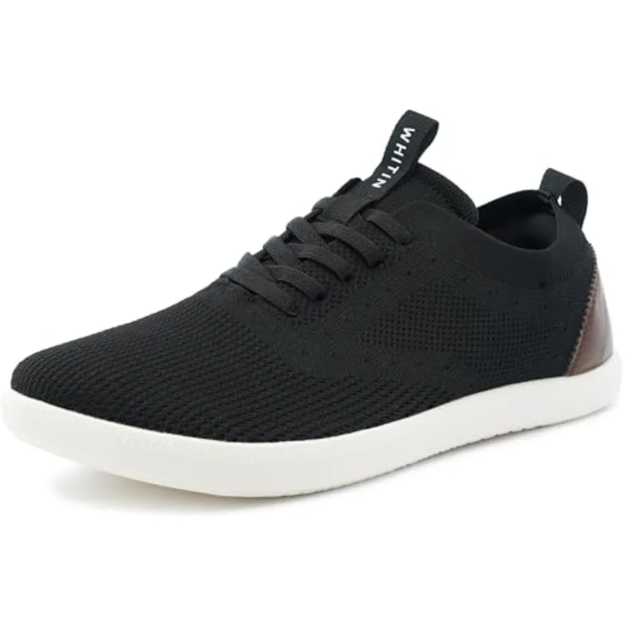 

WHITIN Men's Wide Toe Box Casual Dress Sneakers Knit Mesh Oxfords Shoes Zero Drop