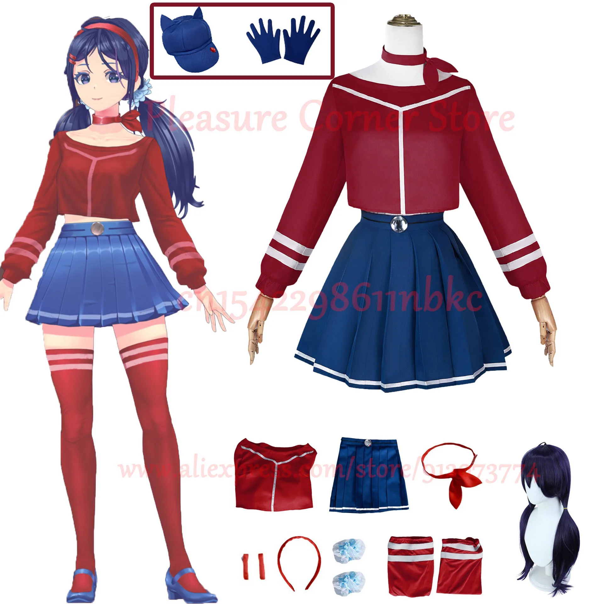 IN STOCK Game MiSide Crazy Mita Cosplay Costume Full Set Wig Role Play Primary Yandere Mita Cosplay Outfit Halloween