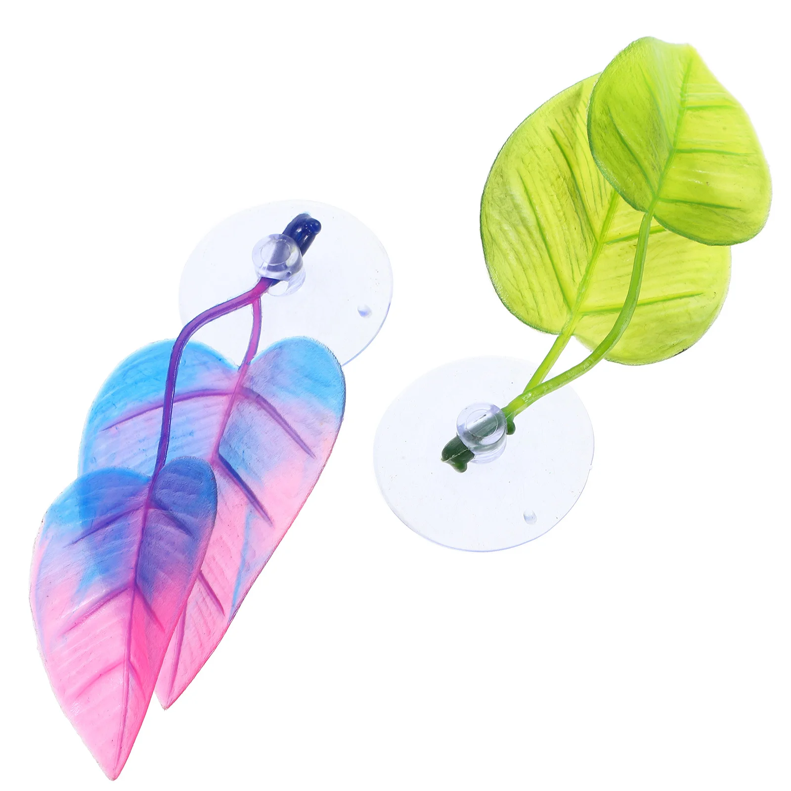 

2Pcs Artificial Betta Fish Leaves Realistic Resting Spawning Bed Suction Cup Aquarium Decorations Fish Tank Plastic Plants
