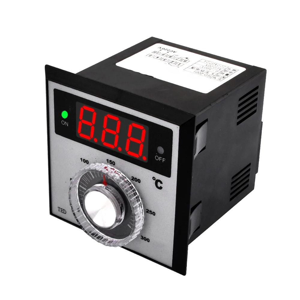 AC 220V 0- 300 Degree TED-2001 K Type Relay Digital Thermostat Display Temperature Controller