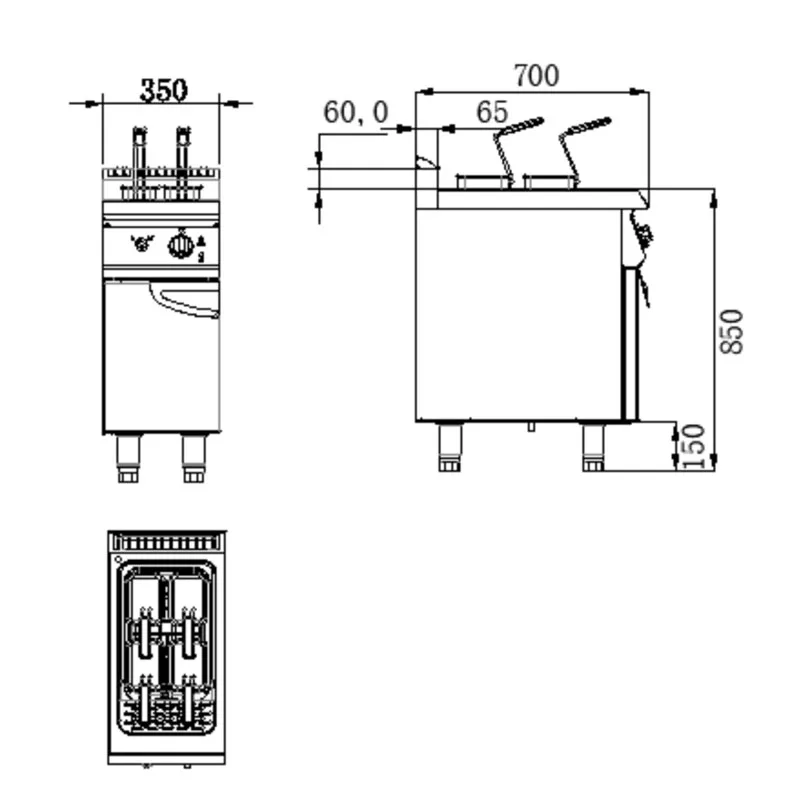 TLF  700-Series Electric Single-Cylinder Pasta Cooker with Stainless Steel Wood Cabinet for Hotel & Restaurant Western Kit