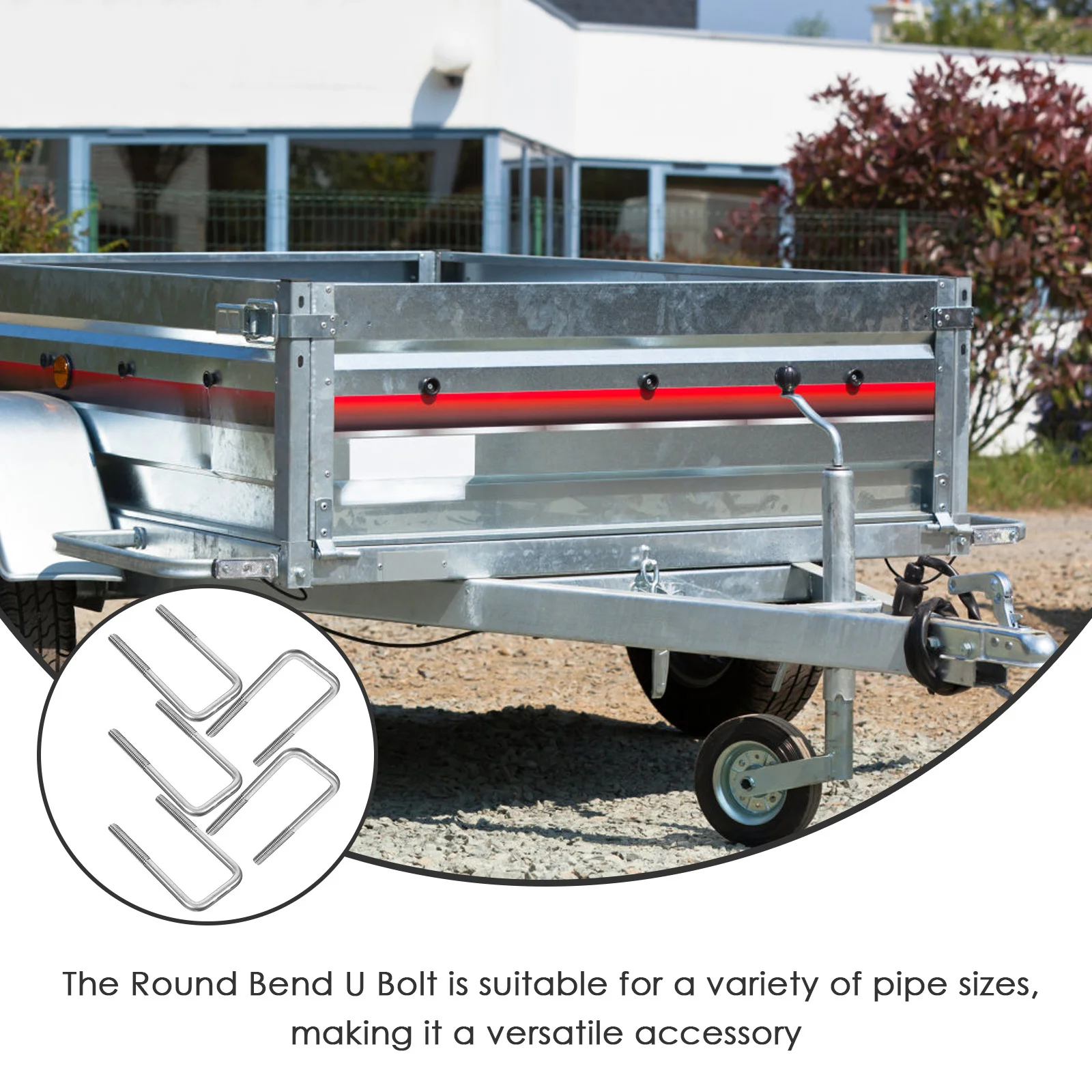 

5Pcs U-Bolts for Trailer Stainless Steel Round Bend Square U Bolts Heavy Duty Fastening U Bolt U-Bolt Fastener