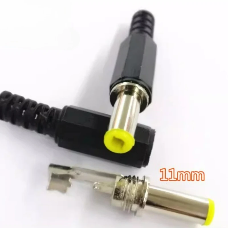 5.5mm x 2.5mm DC Power Plugs Male Barrel Connectors Black 10pcs
