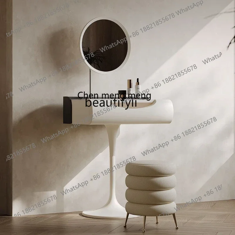 

cc182R Dresser Cream Solid Wood High-End Makeup Table Modern Minimalist Storage Paint Dressing Stool