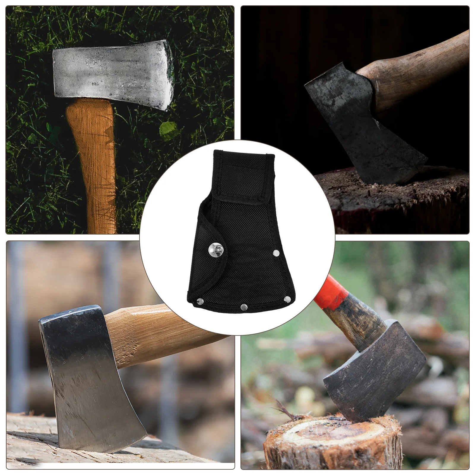 Hatchet Cover Thickened Nylon Axe Head Protector Outdoor Camping Portable Snap Closure Axe Sleeve Hatchet Head Protect Case