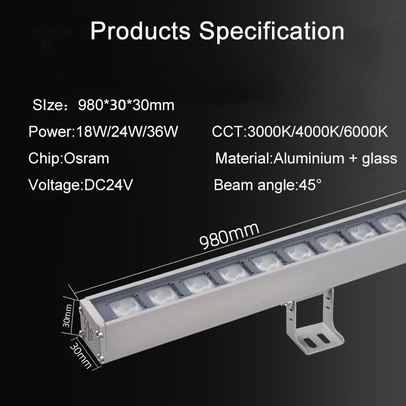 في الهواء الطلق وحدة إضاءة LED جداريّة غسالة IP65 مقاوم للماء DMX RGB RGBW LED الخطي غسالة الضوء للمبنى المعماري واجهة الإضاءة