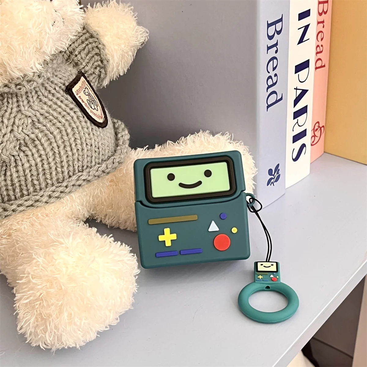 غطاء وسادات أذن جديد لطيف لأجهزة AirPods 4 مع حلقة، حافظة سماعة رأس بتصميم وحدة تحكم ألعاب إبداعية مضحكة لأجهزة AirPods الجيل الرابع