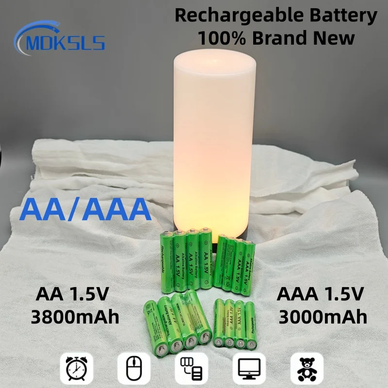 Hotsale Rechargeable Battery 1.5V AA 3800mAh+AAA 3000mAh+Charger for Computer Clock Radio Video Game Digital Camera AA AAA 2026
