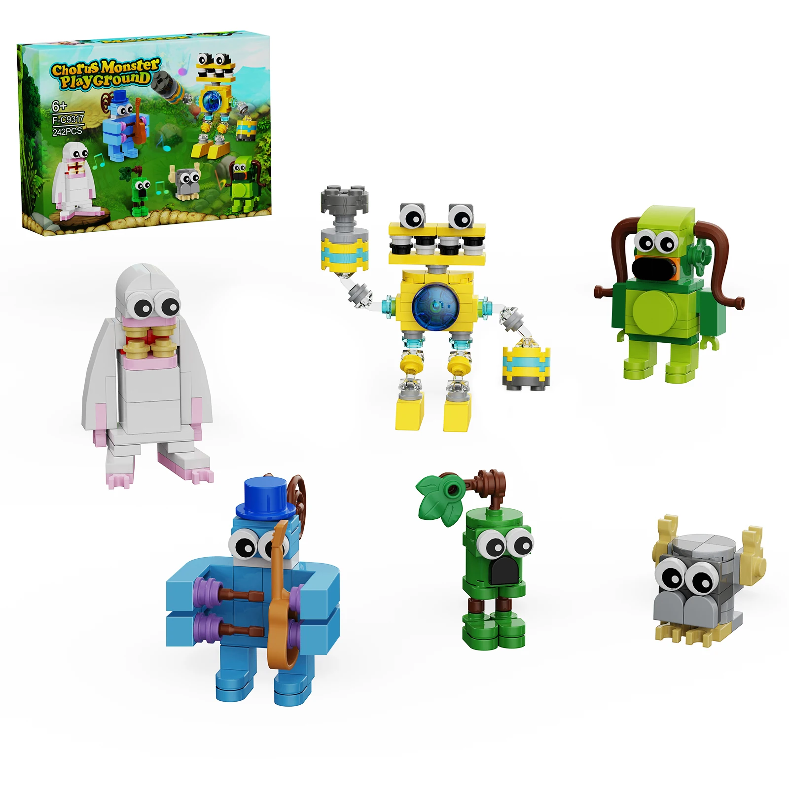 New My Singing Song Monsters Chorus Building Blocks Sets Cute Brickheadz Action Figures Bricks Birthday Gifts for Kids Adults