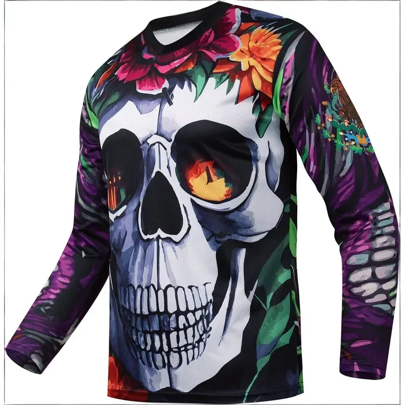 3D Long Sleeve 2026 New Men Cycling Jersey Quick Dry Motocross Shirt Downhill Mountain Bike DH MX Motorcycle Clothing MTB view 2