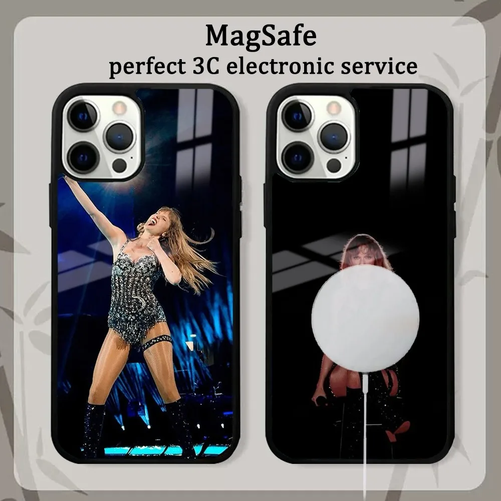 T-Taylors Singer S-Swift-T Phone Case For IPhone 16 15 14 13 12 11 Pro Max Plus Mini Magsafe Mirror Wireless Magnetic Cover