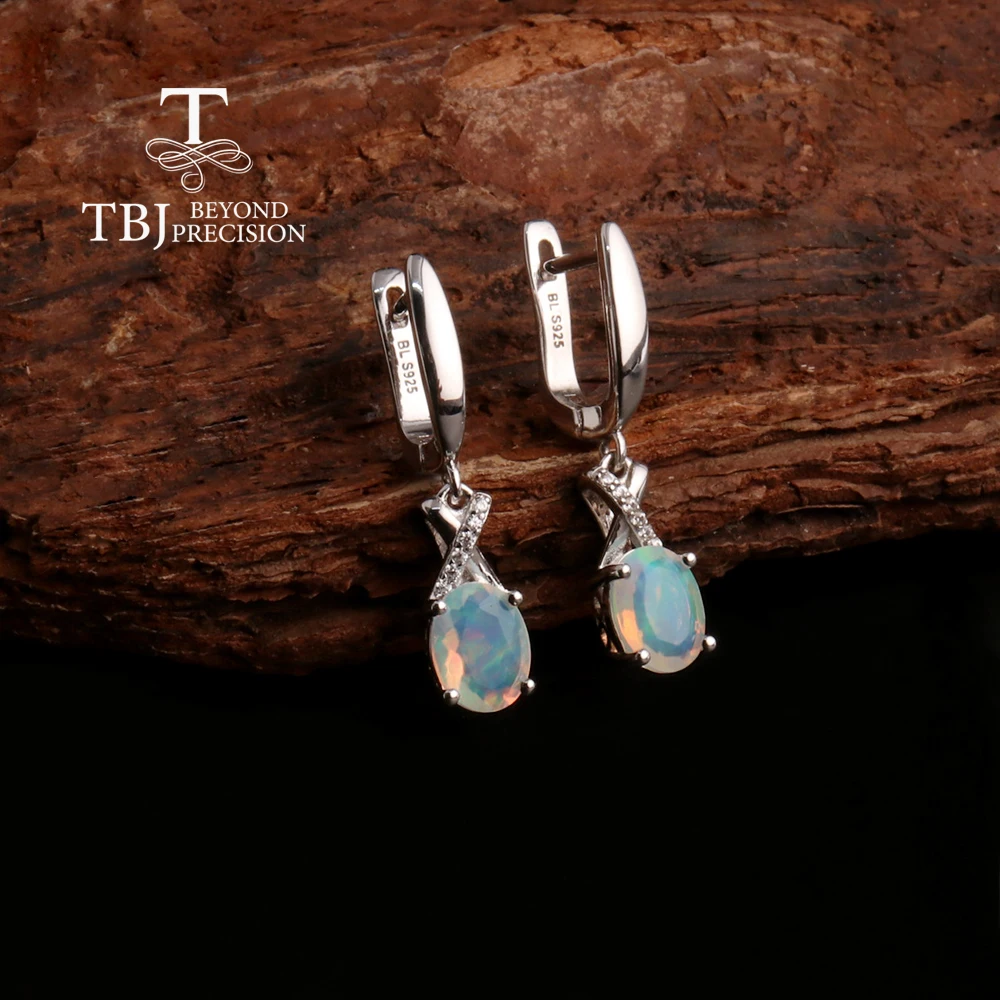 2026,925 Sterling Silver Exquisite October Birthstone Natural Opal Earrings Women's and girl fine jewelry Party & Birthday gifts