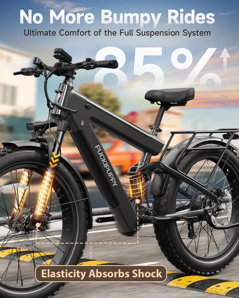 Electric Bike 1350W, 48V 30AH Dual Battery EBike, 130 Miles 26" Fat Tire 7 Speed image 9