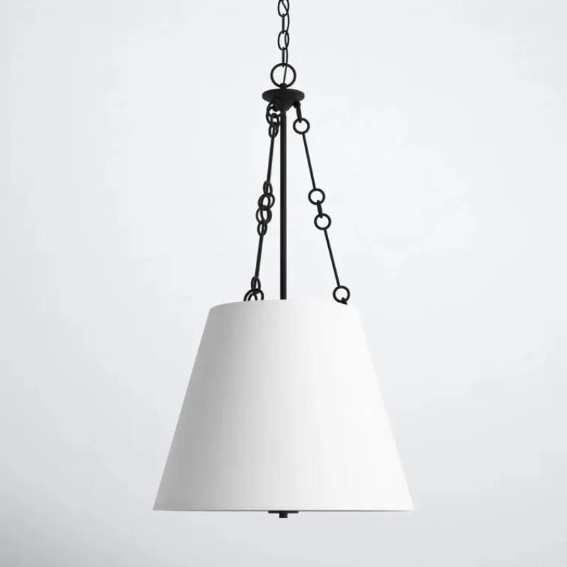 

Modern Minimalist Fabric Pendant Light Led Black Chain Suspension Lamp Kitchen Island Dining Room Bedroom Living Home Chandelier