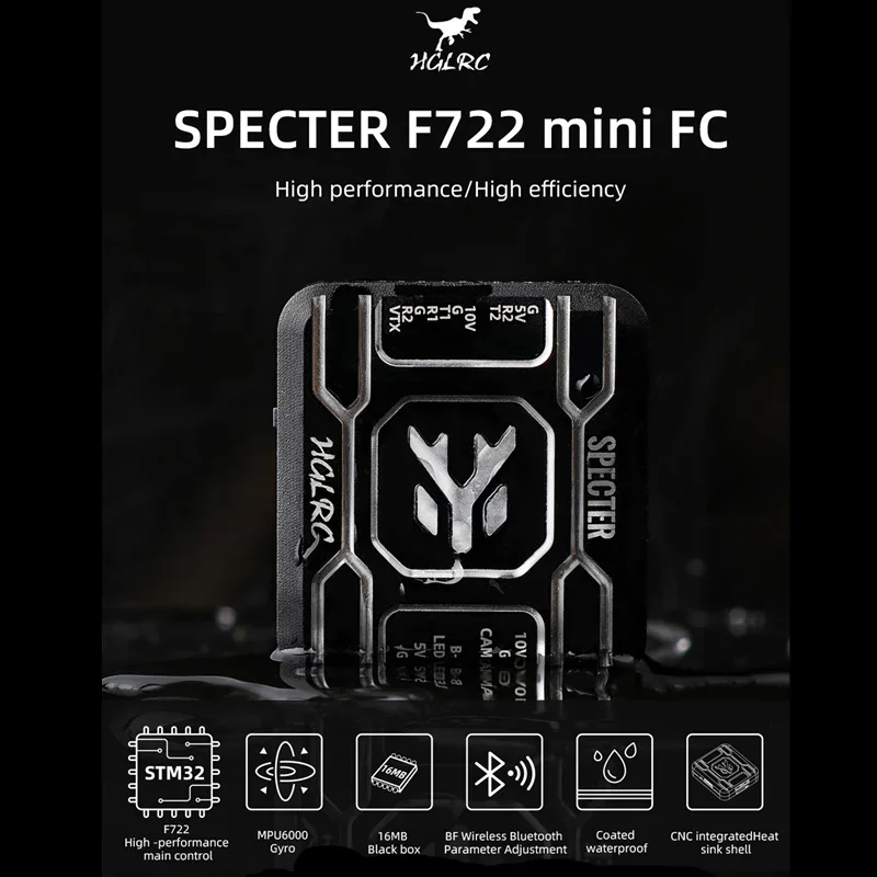 

HGLRC SPECTER F722 Mini Flight Controller MPU6000 OSD BARO 16MB DUAL BEC 20X20mm 2-6S for FPV Freestyle Drones