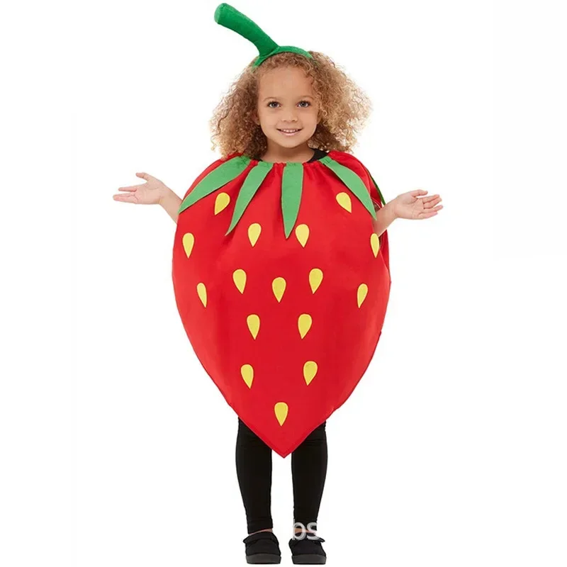 Halloween Kids Girls Boys Children Fruit Vegetable Costume Watermelon Strawberry Banana Tomato Outfit Cute  Cosplay Party