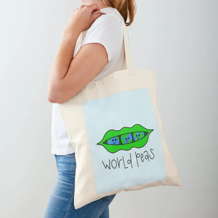 

world peas Tote Bag woman shopping bag tote bag men's Canvas Cloth