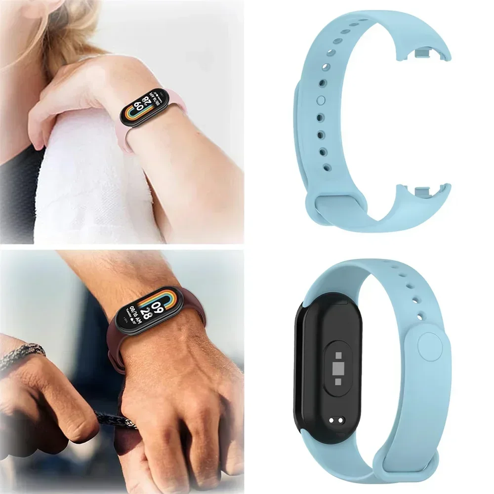 Silicone Strap For Xiaomi Mi band 9 8 NFC Belt Replacement Miband Sport Bracelet smart band 8 waterproof Watchbands Accessories