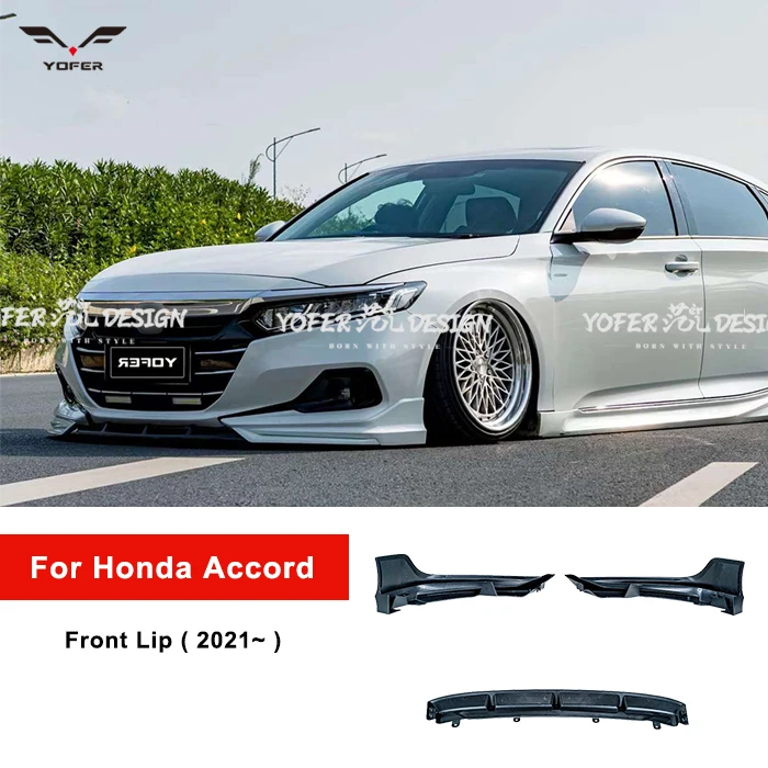 Yofer factory primer 3-PCS auto diffuser Universal car accessories front lip bumpers for Honda accord2021 2022