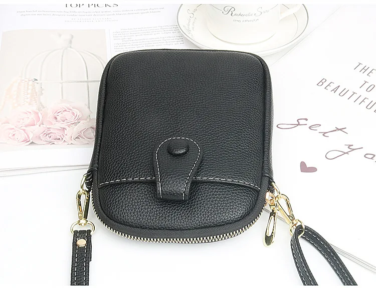 Modische Handytasche Damen Umhängetasche Einschultrige Mini Quadratische Tasche Kartenhalter Tragbare PU-Leder Geldbörse – Detail 13