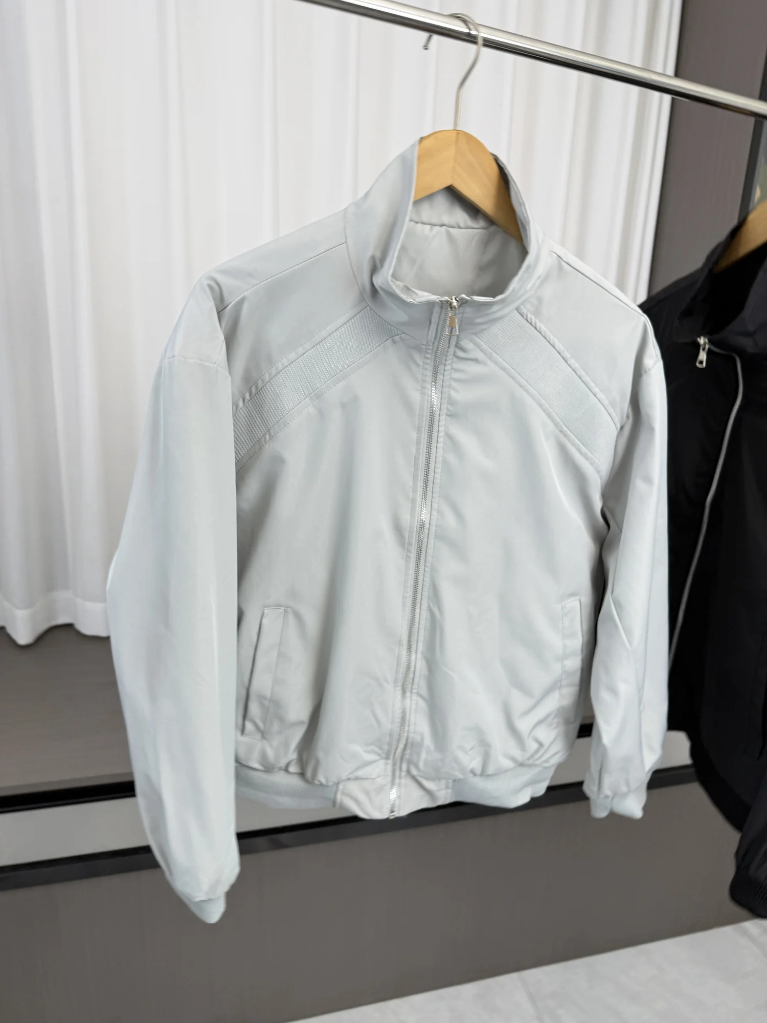 Deconstructed Design Men's Casual American Style Pilot Baseball Jacket High Street Fashion Long Sleeve Zipper Closure Coat