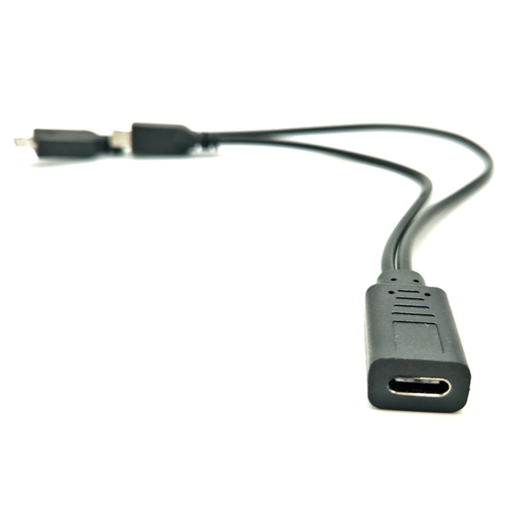 USB-C Y Cabo USB Tipo-C Fêmea para Dual Micro USB Macho Usbc 2.0 Divisor 1 Fêmea para 2 Macho Extensão de Dados C