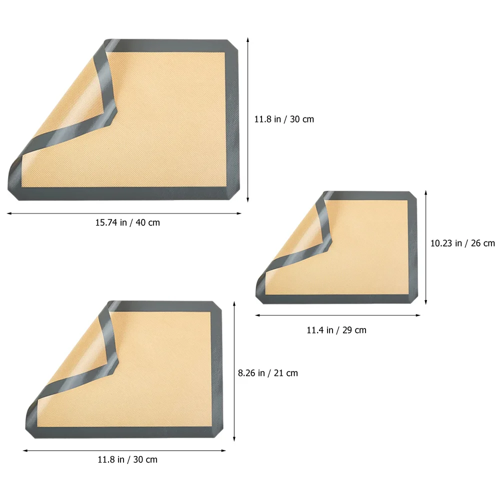 

3Pcs Silicone Baking Mat Nonstick Reusable Oven Mat Baking Sheet Pan Liner for Cookies Bread Cakes Cookie Sheet Liner