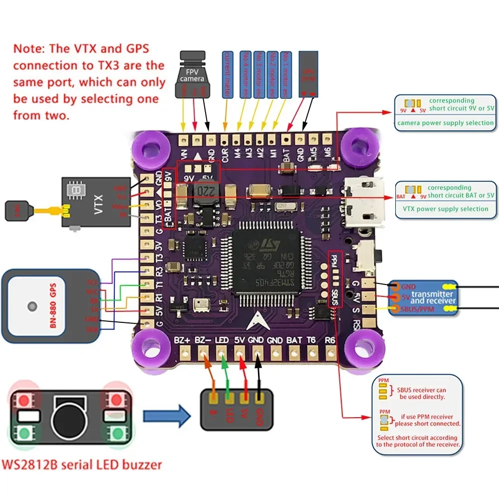 TIMEA F405 V3 3-6S 30X30 FC & ESC FPV Stack BMP280 Vluchtcontroller BLHELIS 50A 4in1 ESC voor Freestyle Drone Model VS SpeedyBee