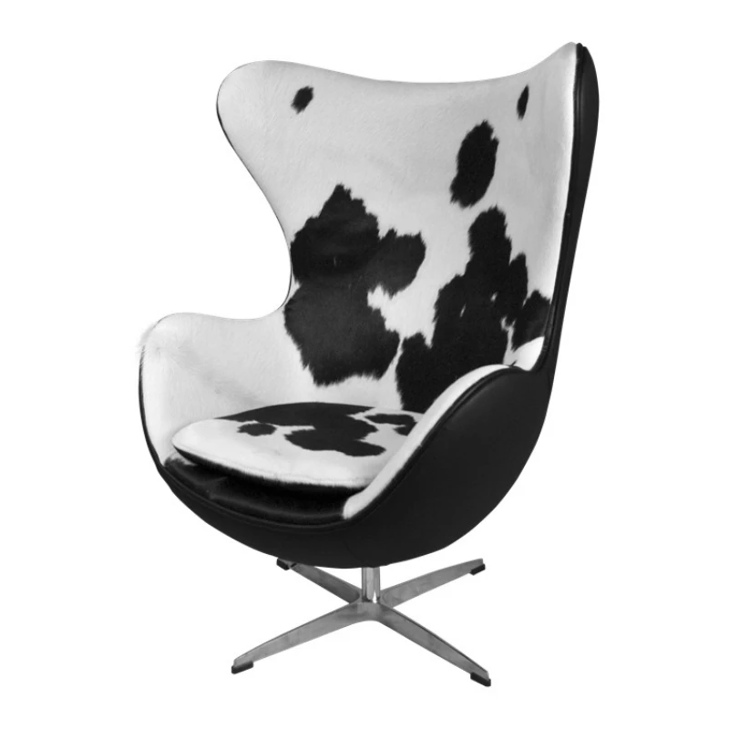 Egg chair creative milk cowhide leisure chair simple Nordic single sofa chair