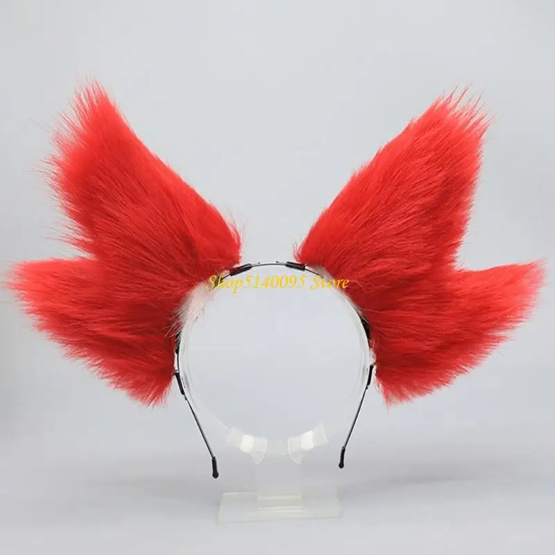 Dxae elegante nove caudas raposas orelhas headbands macio pelúcia anime acessórios convenção para festas cosplay e
