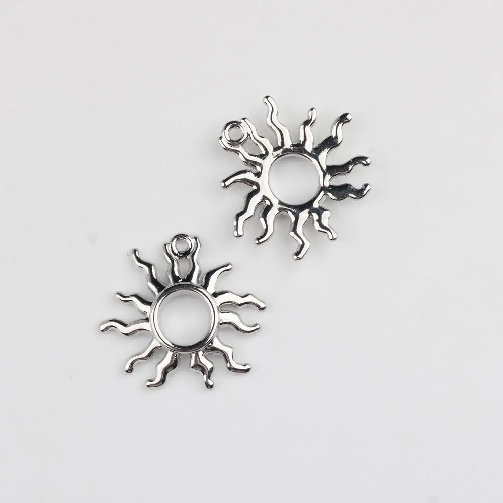 100pcs Handmade Sun Pendant Charms Silvery Golden Color Pendants Necklace Earring Pendant Connectors Diy Jewelry Making Findings