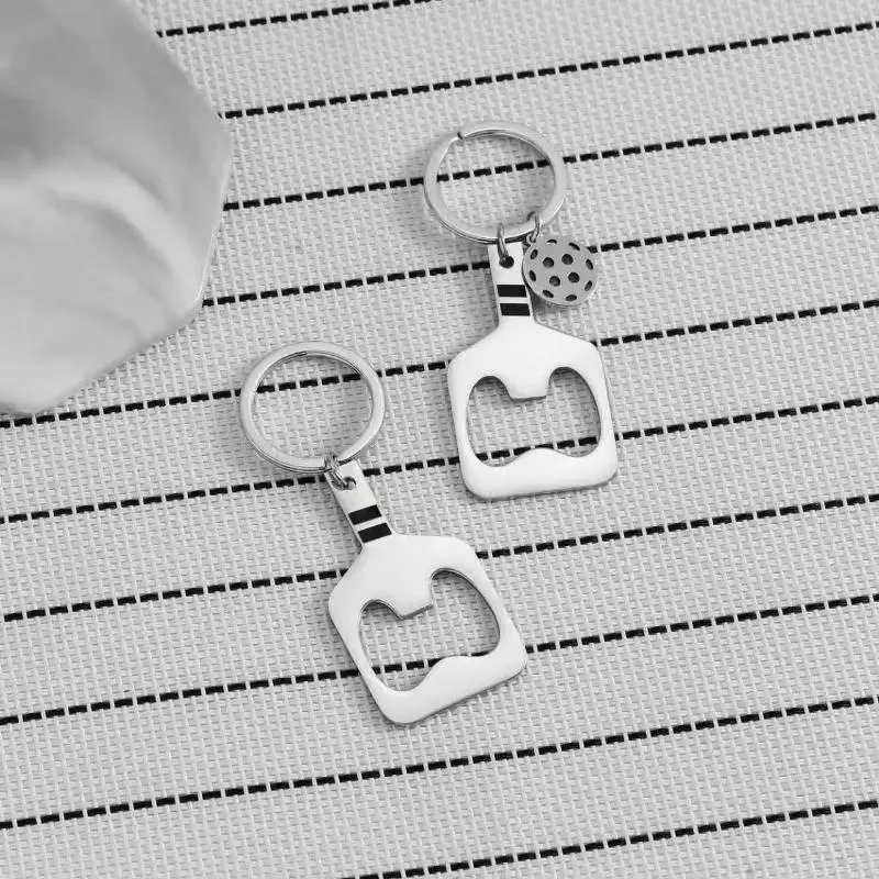 Stainless Steel Bottle Opener Keychain Sports Gift Backpack Pendant Small Gift Cross-Border Pique Racket Keychain Bottle Opener