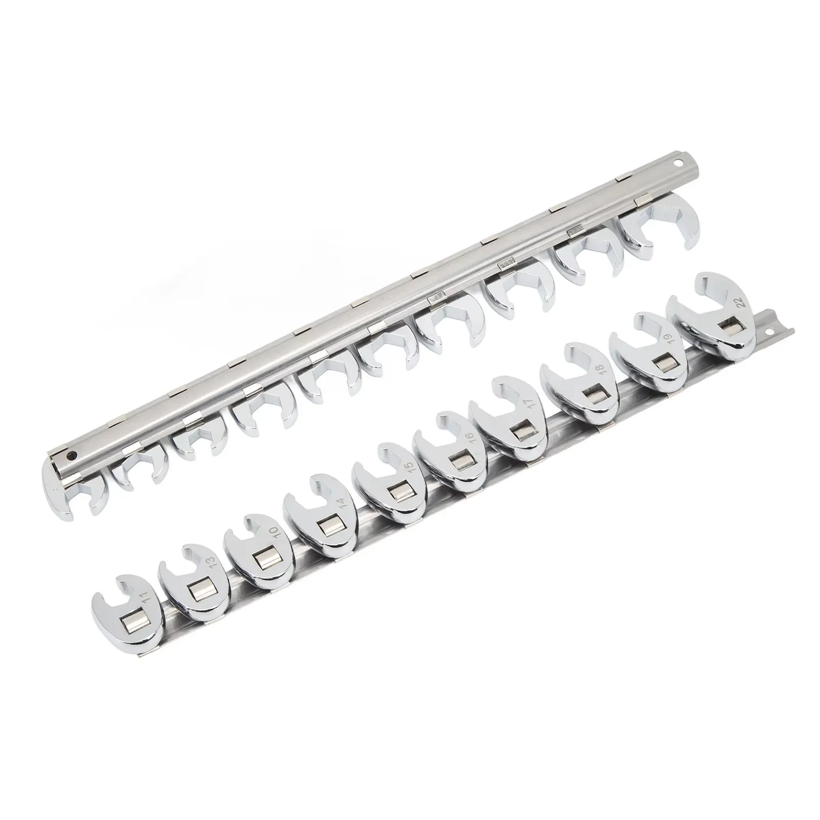 Jeu de clés à picots 3/8 po, 10 pièces, 10-22 mm, métriques, kit d'outils à écrous, jeu de clés à fourche