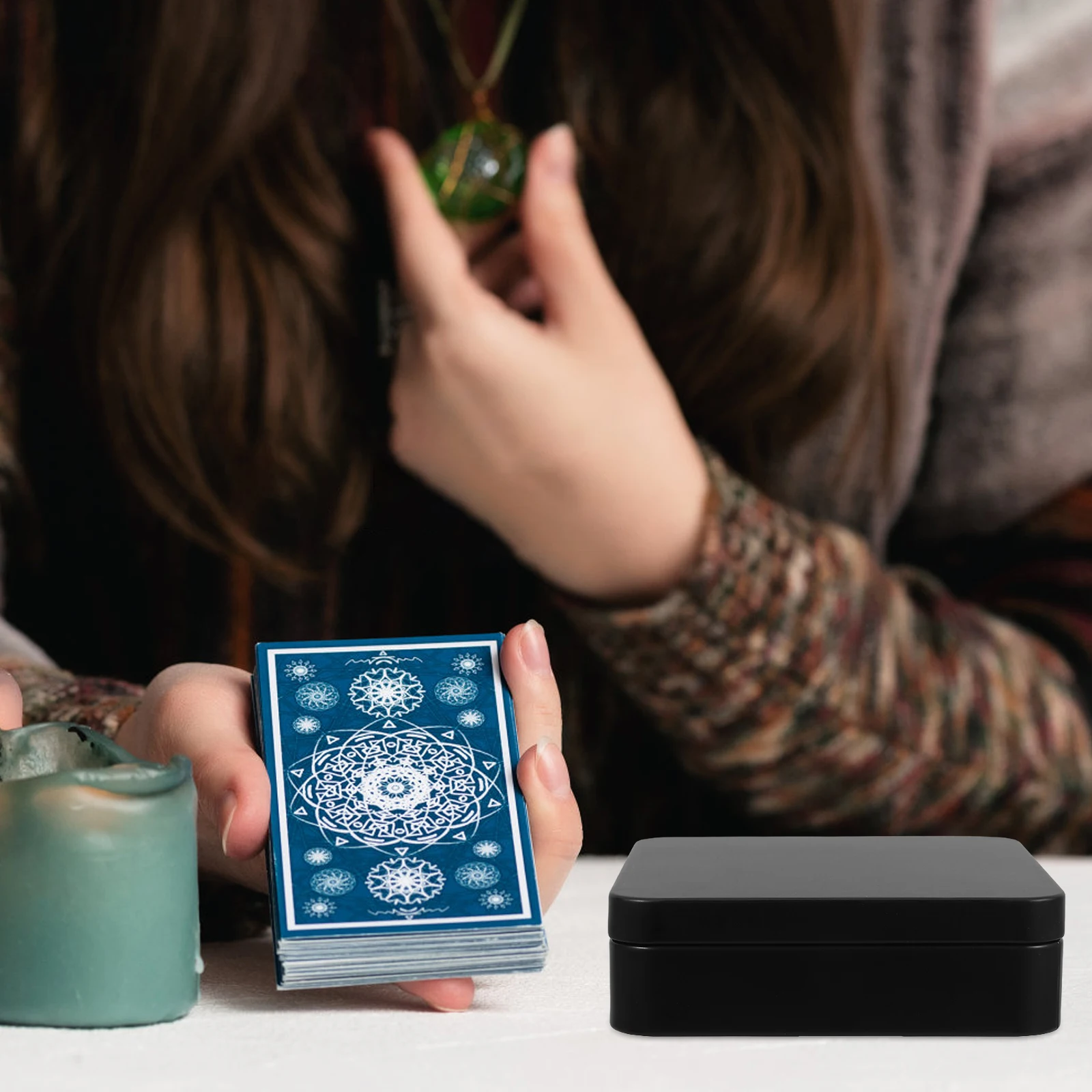 

2Pcs Black Metal Tin Boxes Small Mini Tinplate Card Holders Protective Storage Containers for Playing Cards Portable Travel