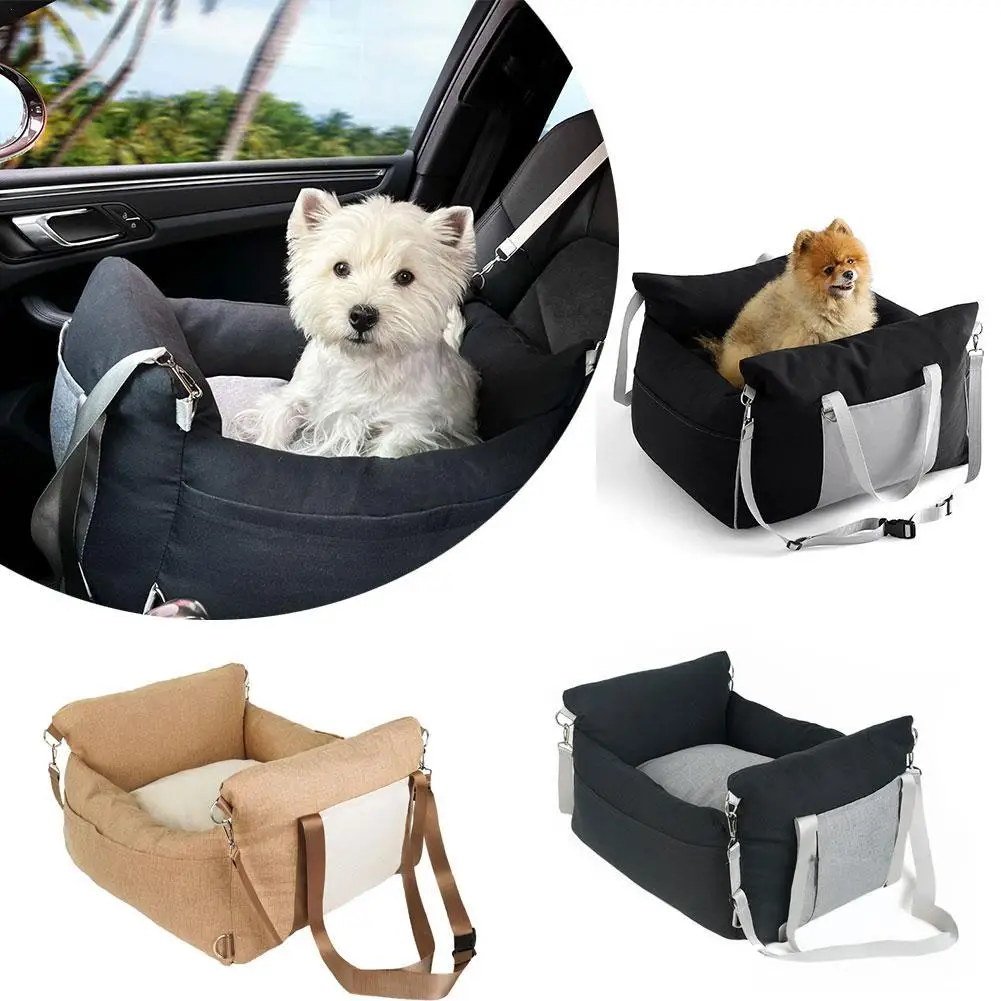 Dog Car Rear Seat Protective Cover Waterproof Dirt Resistant Pet Seat Cover Black Shoulder Strap Hammock Pet Travel Mattress