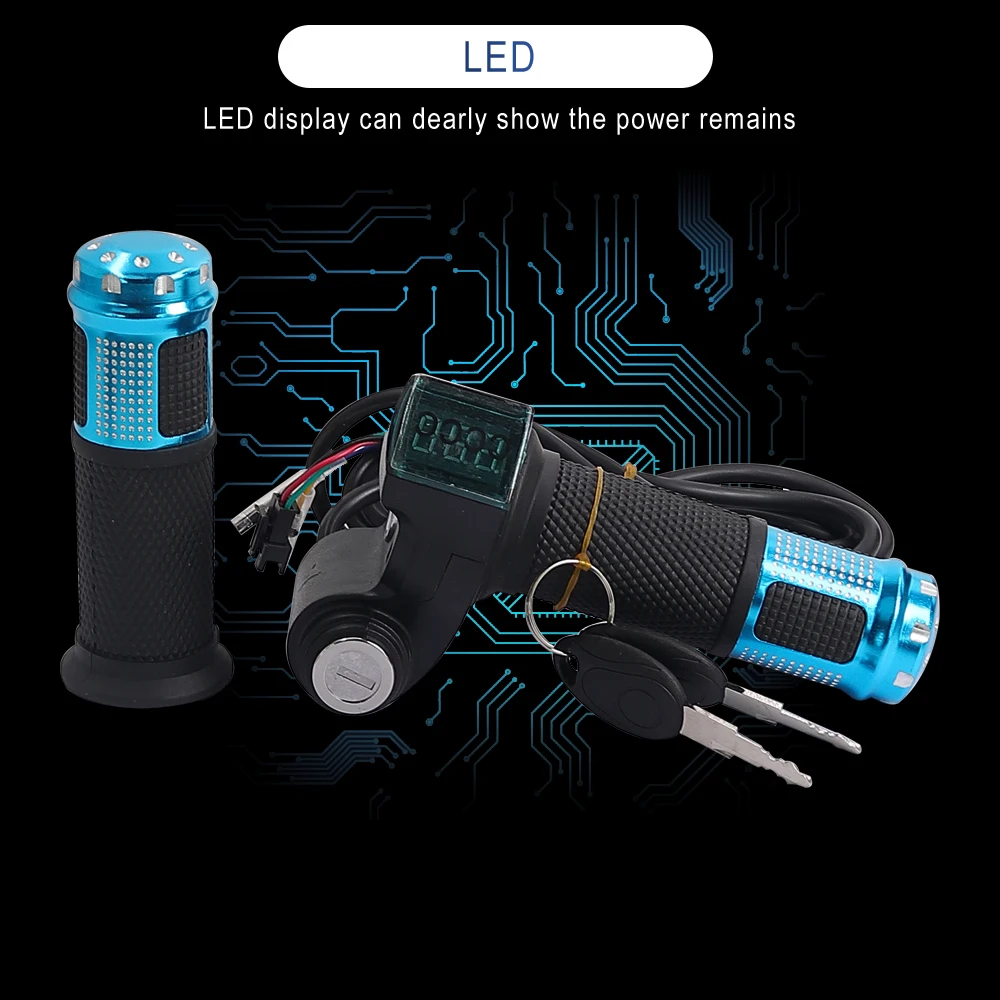 12V-90V Handgriff-Geschwindigkeitsregler mit LED-Digitalanzeige, Spannungsanzeige, Verriegelungsschalter, universell für Elektroroller – Detail 3