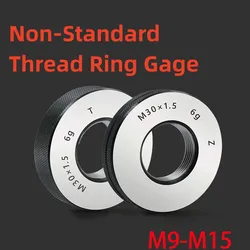 1SET(1*GO+1*NOGO) M9-M15 Misura ad anello con filettatura a denti fini metrico non standard 6g Strumento di misura M9M10M11M12M13M14M15 X1.5 0.5 1.25 1.0