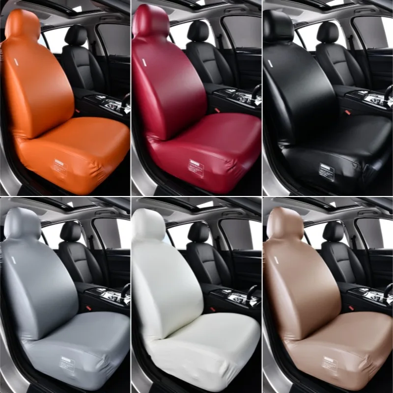 All Season Universal Elastic PU Leather Car Seat Cover Fitted Full Surrounded Waterproof Seat Protector Sedan SUV Pickup Truck
