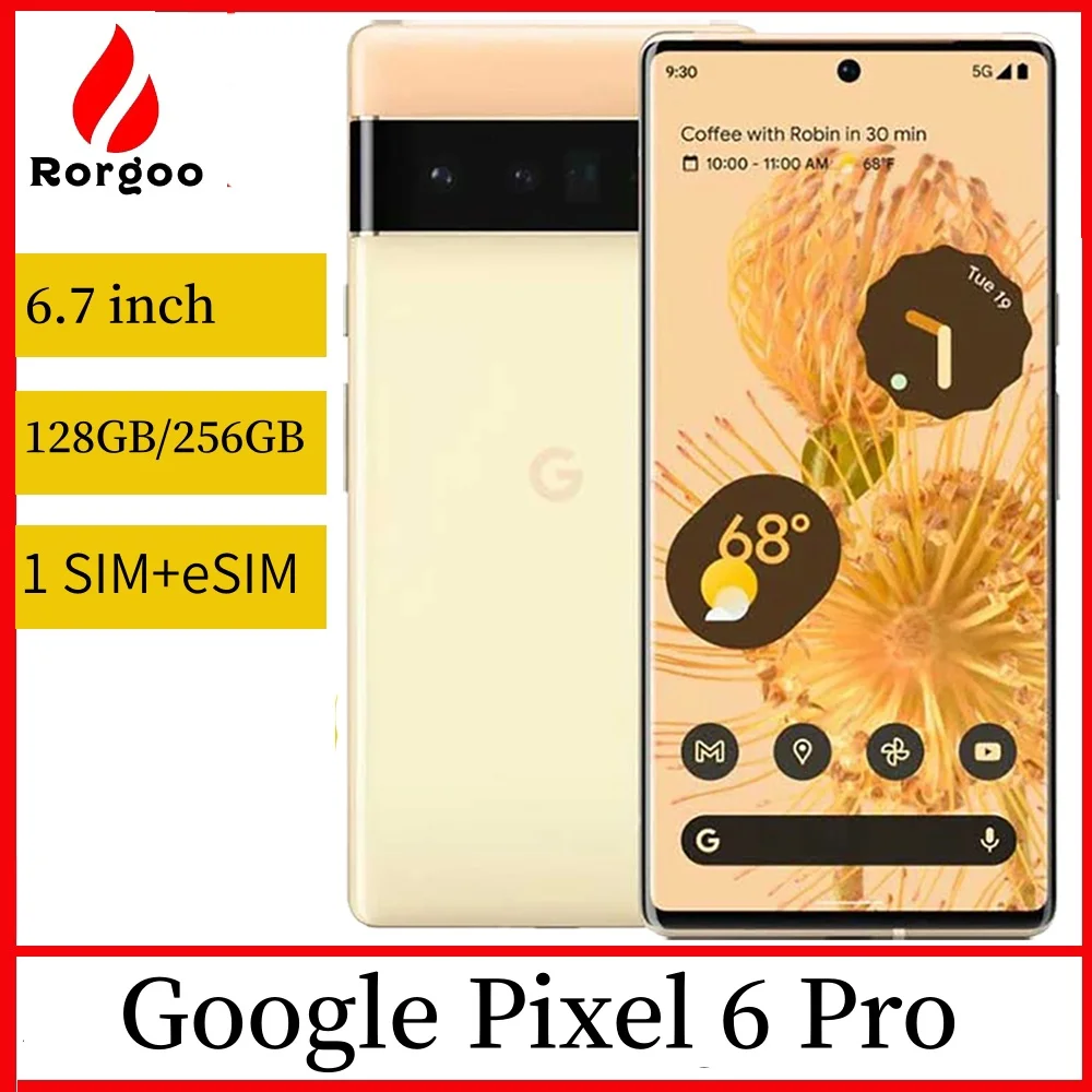 Google Pixel 6 Pro 6Pro 5G Octa Core pantalla de 6,7 pulgadas 12GB RAM 128GB 256GB 512GB ROM 50MP cámara Google Tensor teléfono móvil desbloqueado