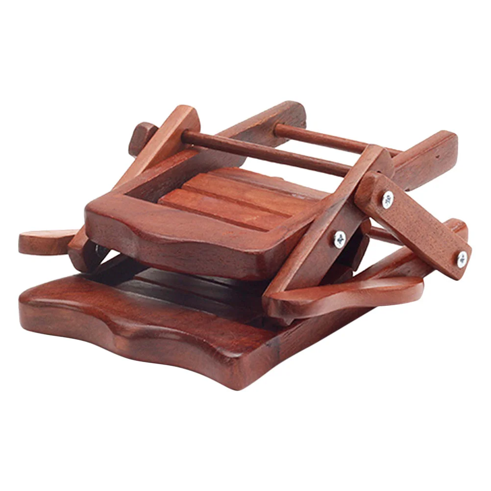 Wood Cell Phone Stand Wooden Folding Chair Cute Phone Holder Compatible Switches Kindles Tablets E-Readers Natural Wood