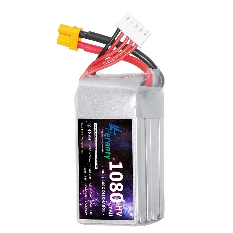 TERANTY HV Batteries 15.2V 4S Lipo Battery 1080mAh 80C With XT30/XT60/DEANS T Plug For RC Quad FPV Drone Boats Cars DIY Toys