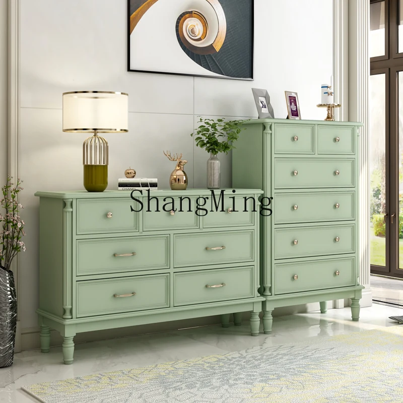 

ZYY solid wood storage bedroom simple locker, light luxury living room modern white multi-function