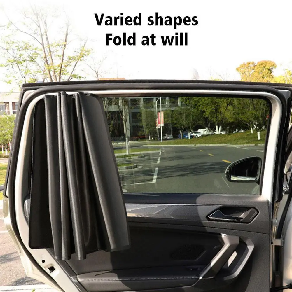 Car Sunshade Window Magnetic Suction Sunscreen Heat Insulation Cloth Cover Foldable UV Protection Car Side Sunshade For Summer