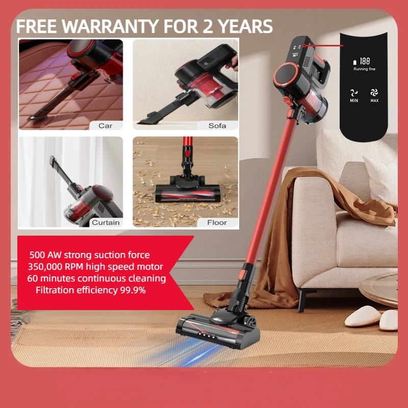 

For Homewireless Vacuum Cleaner 500w Brushless Motor With Digital Display Handheld High-power And High-suction Vacuum Cleaner