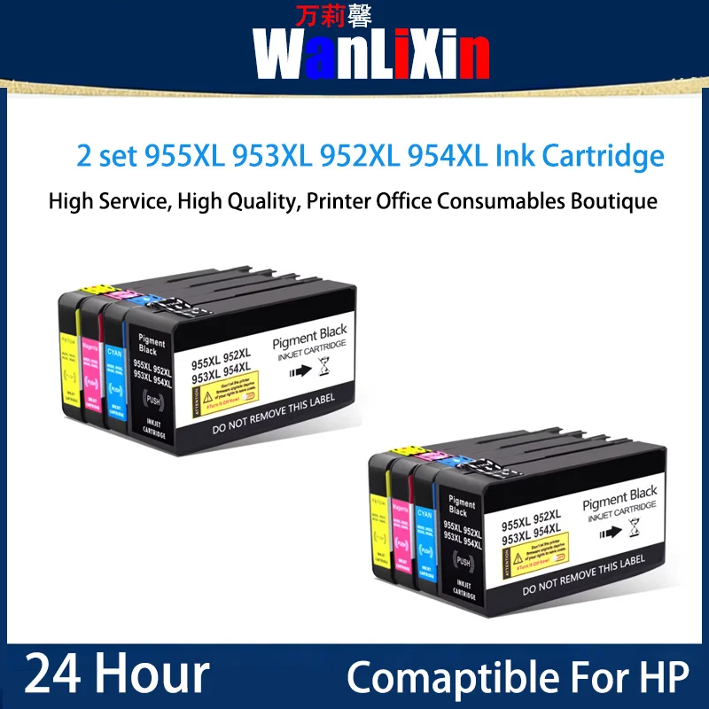 

2 SET 953XL 952XL 954XL 952XL Ink Cartridge Compatible For HP Officejet Pro 7740 8210 8710 8715 8720 Printer