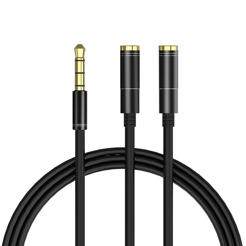 

3.5mm audio able Car audio computer headset microphone two in one adapter cable Car Audio extension cord headphone cable 1.2M