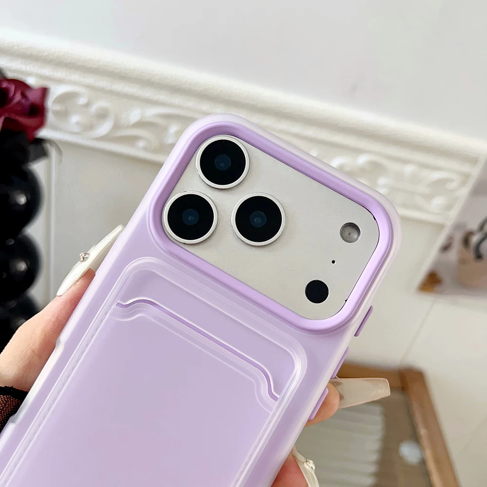 Stoßfeste Silikon-Handyhülle für iPhone 15 14 13 12 11 17 18 Pro Max Plus Schutz ID ATM-Kartentasche Abdeckung für iPhone 17pro – Detail 7