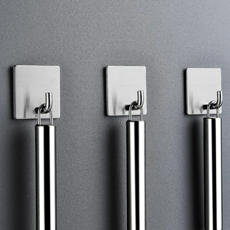 5pcs  Bathroom and kitchen hooks Door Wall Hanger Wall Hooks  Hanger Self Adhesive Robe Towel Hook 304 Stainless Steel genuine