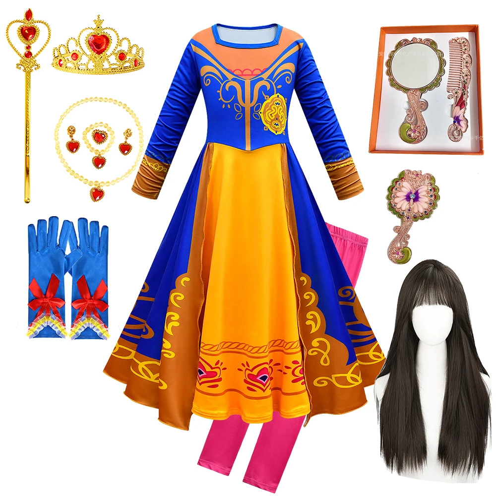 

2024 Christmas American Indian Style Girls Mira Dress Up Halloween Royal Detective Cosplay Costume Long Sleeve Vintage Dresses